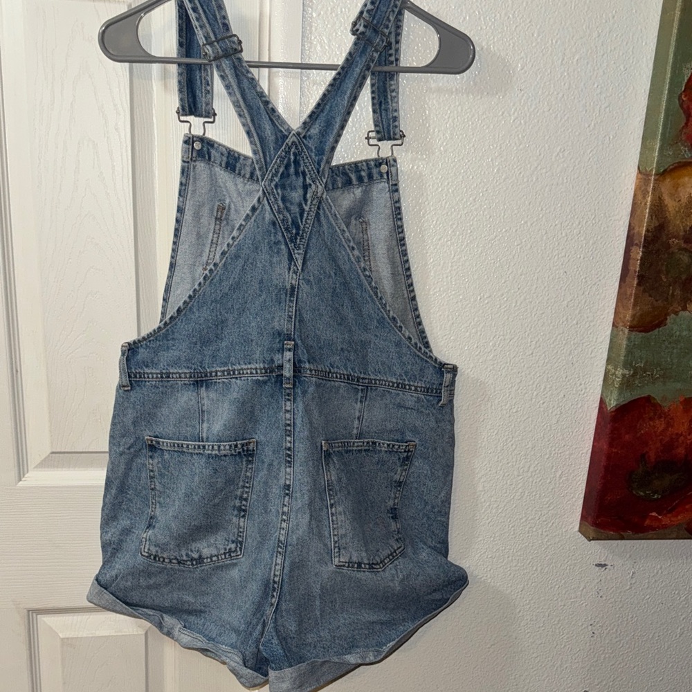 We The Free Blue Denim Short Overalls - Picture 3 of 3
